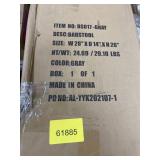 Art Leon Modern 37.99 in. Height Gray Velvet Round Swivel Bar Stools with 4-Metal Foots and Low Back (Set of 2)