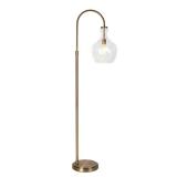 Verona Arc Brass Floor Lamp with Seeded Glass Shade Retail:$142.49
