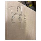 Modern Farmhouse 3-light Chandelier Faux Wood Linear Kitchen Island/ Dining Room - Faux Wood - L25"x W 4.5"x H 76" Retail:$239.99