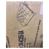 ANTIQUE WASHED LIGHT GRAY OTTOMAN