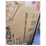 ANTIQUE WASHED LIGHT GRAY OTTOMAN