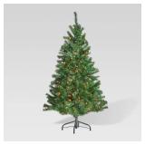 4.5-foot Noble Fir Pre-Lit String Light or Unlit Hinged Artificial Christmas Tree by Christopher Knight Home Retail:$96.99