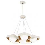 George Kovacs Five-O 1-Light Textured White W/Gold Leaf Led Pendant Retail:$289.99