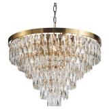 Six Tiers Gold Metal Chandelier With Clear Crystal Accents Retail:$599.99