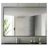 Carbon Loft Aluminum Alloy Frame Rectangular Wall-mounted Bathroom Mirror - 36
