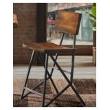 Carbon Loft Hader Reclaimed Brown and Gunmetal Counter Stool Retail:$95.49