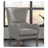 Strick & Bolton Mitoraj Grey Swoop Wing Chair Retail:$445.24