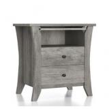 Mckenzie Transitional Vintage Gray Oak Nightstand with Pull-Out Tray Retail:$319.99