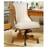 Furniture R Traditional Solid Wood Fabric Upholstered Office Chair Retail:$442.99