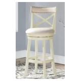 York Antique White 29-inch Bar Stool With Fabric Seat