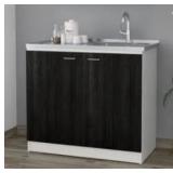 TUHOME Napoles Utility Sink cabinet Espresso Retail:$228.49
