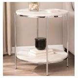 Silver Orchid Henderson Round Faux Stone End Table Retail:$121.99