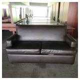 Dark Brown Leather Pullout Couch