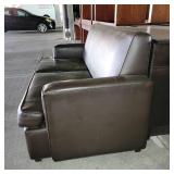 Dark Brown Leather Pullout Couch