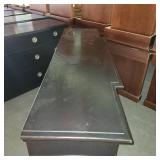 Dark Brown Credenza W/ a Glass Top