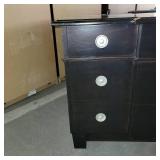 Dark Brown Credenza W/ a Glass Top
