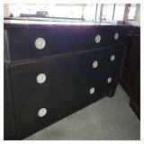 Dark Brown Credenza W/ a Glass Top