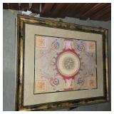 Large Colorful Artpiece W/ a Decortive Rope Frame