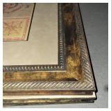 Large Colorful Artpiece W/ a Decortive Rope Frame