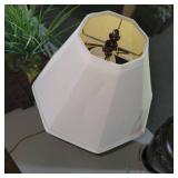 (2) Dark Brown Metal Floral Accent Lamps