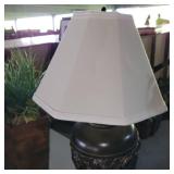 (2) Dark Brown Metal Floral Accent Lamps