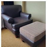 Leather Lounge Chair W/ Ottoman