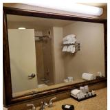 Large Vanity Mirror W/ Decorative Frame and a Framed Flower Art Piece