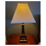 (2) Metal Bedside Lamps W/ a Decorative Base