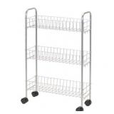 Household Essentials Slim Line 3-Tier Metal Laundry Storage Cart