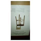 Linon Jordan Full Back Wood Bar Stool, 30" Seat Height, Gray Wash Finish with Gray Fabric