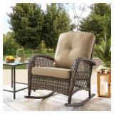 Corvus Salerno Outdoor Wicker Rocking Chair with cushions- Retail:$259.49