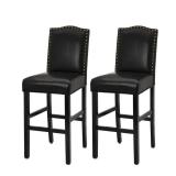 Glitzhome 45"H Leatherette Barchair with Studded back Set of 2- Retail:$269.99
