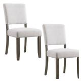 Wood Upholstered Back Dining Chair with Heather Gray Seat Set of 2- Retail:$141.99