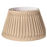 Cloth & Wire Slant Shallow Drum with Double Smocked Pleat Softback Lampshade, Vintage Gold- Retail:$89.99