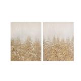Madison Park Golden Glimmer Gold 100-Percent Hand Brush Embellished Canvas(Set of 2)- Retail:$101.14