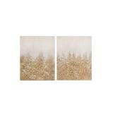 Madison Park Golden Glimmer Gold 100-Percent Hand Brush Embellished Canvas(Set of 2)- Retail:$101.14