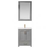 Gela 24-inch Grey Vanity White Ceramic Basin Top With Mirror- Retail:$799.99 (MIRROR ONLY)