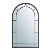 33" - Black- Glitzhome 33"H Oversized Arched Black Metal Glass Wall Mirror - 33"- Retail:$95.49