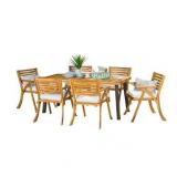 Della Outdoor 2 piece Acacia Wood Chairs with Cushions by Christopher Knight Home BROWN (2 CHAIRS ONLY)