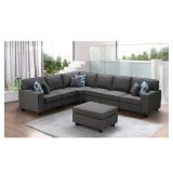 Casanova Left arm chair Section Dark Gray Linen (LEFT ARM CHAIR SECTION ONLY)