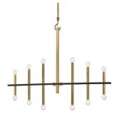 Mitzi by Hudson Valley Colette 12-light Aged Brass Chandelier with Black Accents- Retail:$750.00