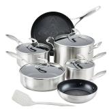 Circulon Stainless Steel Set with SteelShield Technology, 11-pc- Retail:$279.99