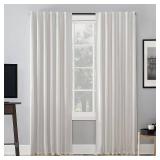 Set of 2 Evelina Faux Silk 50" x 84" Thermal Blackout Curtain Panels WHITE