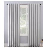 Sun Zero Evelina Faux Dupioni Silk Thermal Blackout Curtain Panels Pair of 2 Chrome Gray