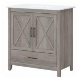 Key West 32W Bathroom Vanity by Bush Furniture Driftwood gray (SINK NOT INCLUDED)