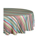 Design Imports Outdoor Tablecloth- Summer Stripe - Stripe - Round - 52" Round w/ Zipper