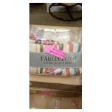 Design Imports Outdoor Tablecloth- Summer Stripe - Stripe - Round - 52" Round w/ Zipper