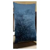 Rodeo Home 18 by 30 Natural feather Accent pillow NAVY BLUE