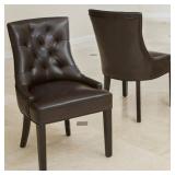 Hayden Tufted Brown Leather Dining Chair by Christopher Knight Home (1 CHAIR ONLY)
