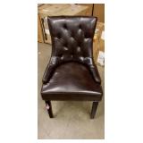 Hayden Tufted Brown Leather Dining Chair by Christopher Knight Home (1 CHAIR ONLY)